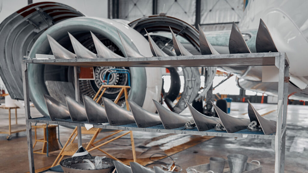 Aerospace featured image showing metal aeroplane components ready for assembly