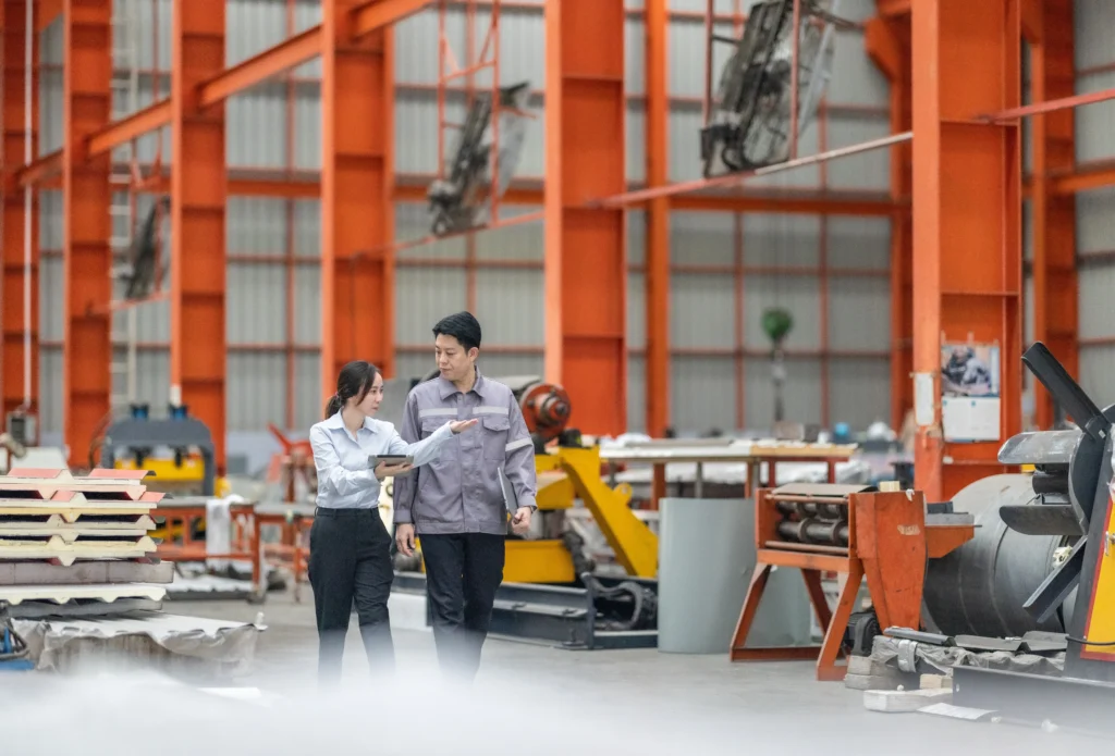 Manufacturing staff on a a shop floor